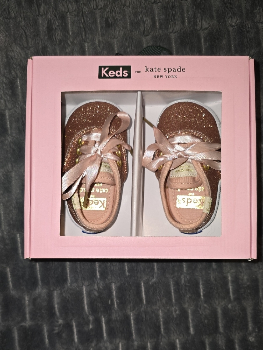 kate spade x Keds Baby Glitter Sneakers Rose Gold